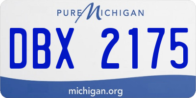 MI license plate DBX2175