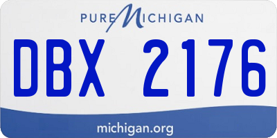 MI license plate DBX2176