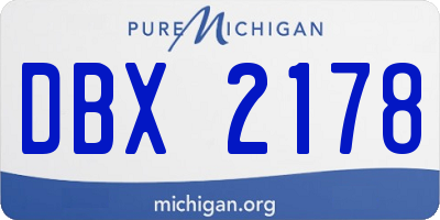 MI license plate DBX2178