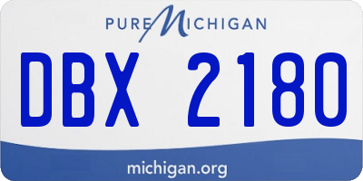 MI license plate DBX2180