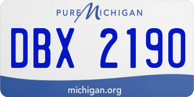 MI license plate DBX2190