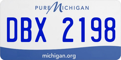 MI license plate DBX2198