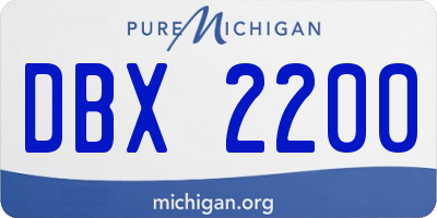 MI license plate DBX2200