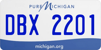 MI license plate DBX2201