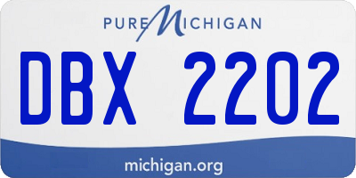MI license plate DBX2202