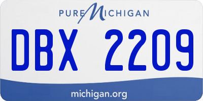 MI license plate DBX2209