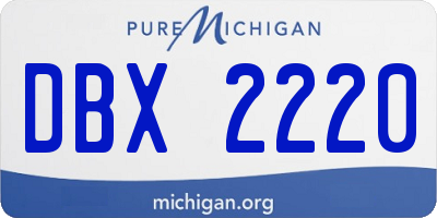 MI license plate DBX2220