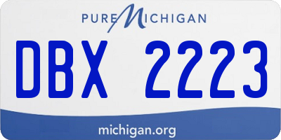 MI license plate DBX2223