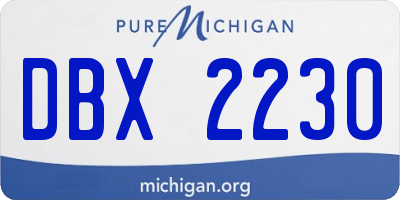 MI license plate DBX2230