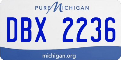 MI license plate DBX2236
