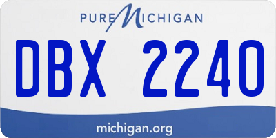 MI license plate DBX2240