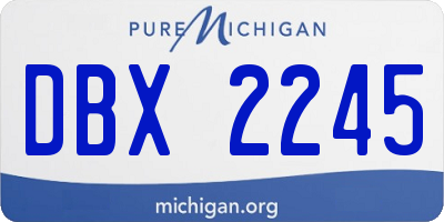 MI license plate DBX2245