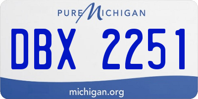 MI license plate DBX2251