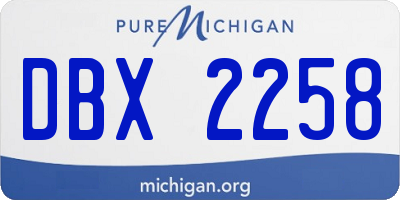 MI license plate DBX2258