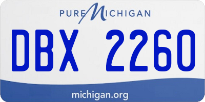 MI license plate DBX2260