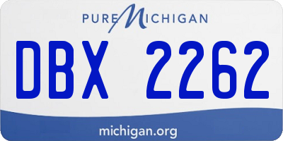 MI license plate DBX2262