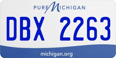 MI license plate DBX2263