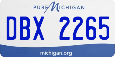MI license plate DBX2265