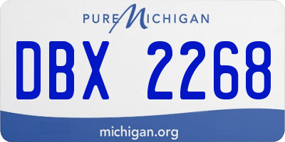 MI license plate DBX2268