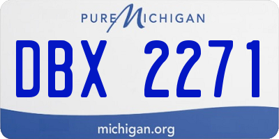 MI license plate DBX2271