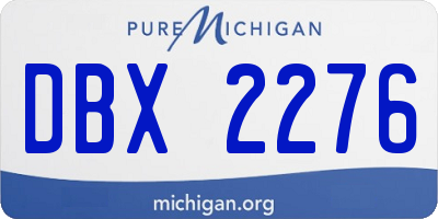 MI license plate DBX2276