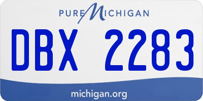 MI license plate DBX2283