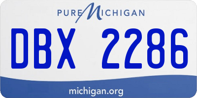 MI license plate DBX2286