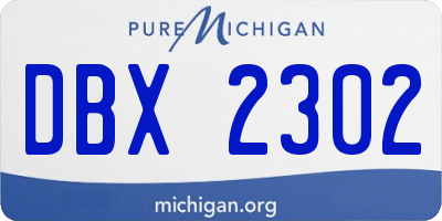 MI license plate DBX2302