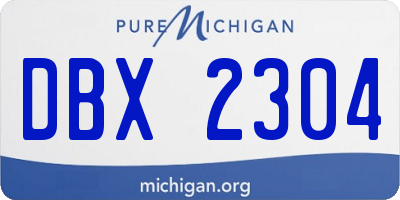 MI license plate DBX2304