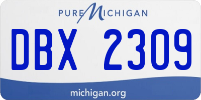 MI license plate DBX2309