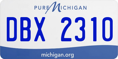 MI license plate DBX2310
