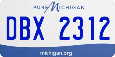 MI license plate DBX2312