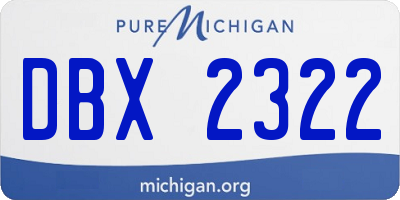 MI license plate DBX2322