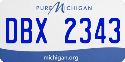 MI license plate DBX2343