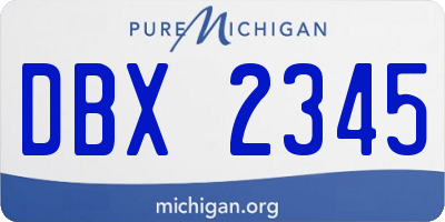 MI license plate DBX2345