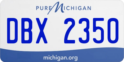 MI license plate DBX2350