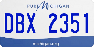 MI license plate DBX2351