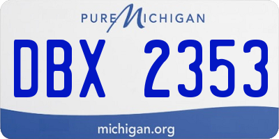MI license plate DBX2353