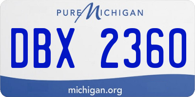 MI license plate DBX2360