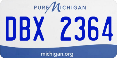 MI license plate DBX2364