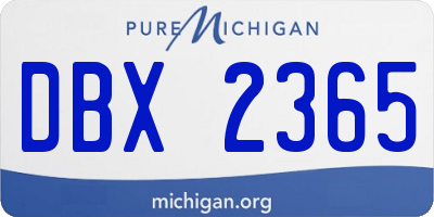 MI license plate DBX2365