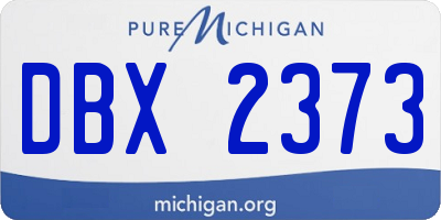 MI license plate DBX2373