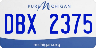 MI license plate DBX2375