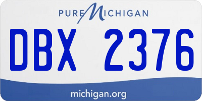 MI license plate DBX2376