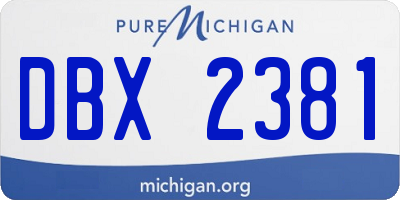 MI license plate DBX2381