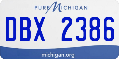 MI license plate DBX2386