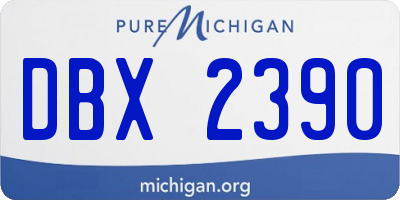 MI license plate DBX2390