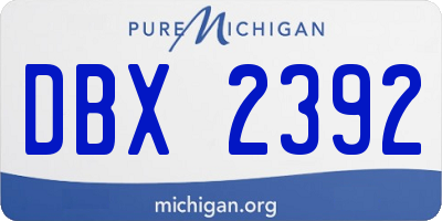 MI license plate DBX2392