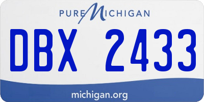 MI license plate DBX2433