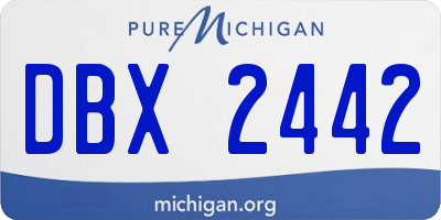 MI license plate DBX2442